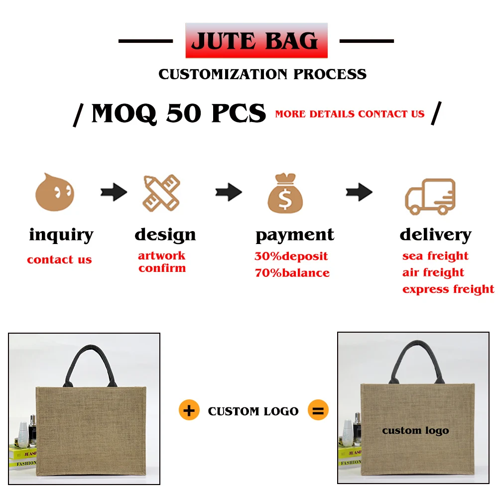 New Design Plain Jute Gunny Shopping Tote Bags Bangladesh For Sale
