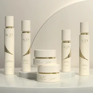 Fresh Refined Style Slender Glass Pump Bottle Set 30ml 50ml 80ml Fashionable Cosmetic Packaging Design for Eye Drops