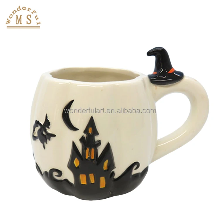 2PCS Halloween Skulls Hand Hold Ceramic Mugs Tea Cup Coffee Mugs Perfect for serving your favorite hot or cold beverage at Party