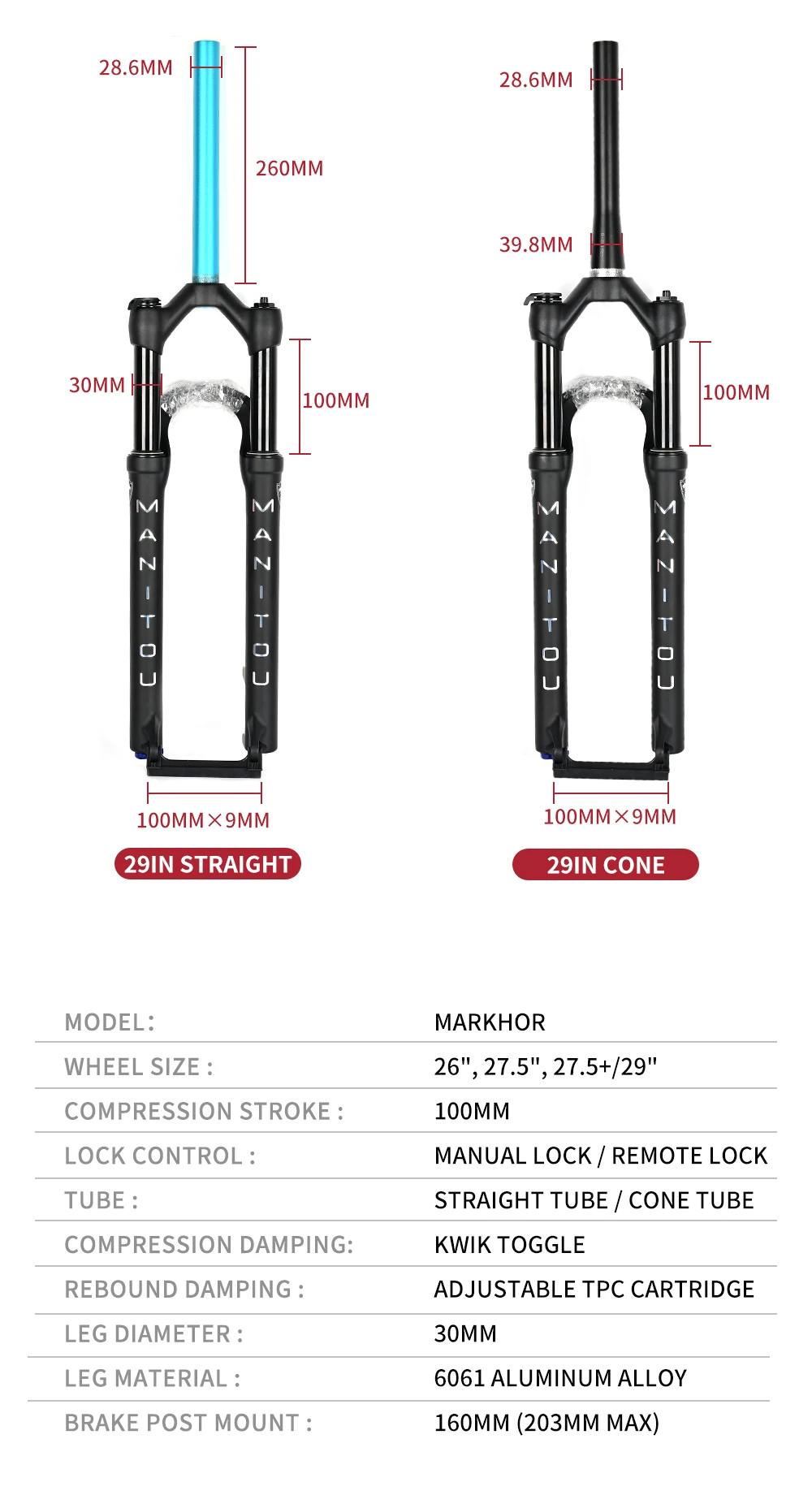 Manitou MARKHOR Bike Fork Ultimate Mountain MTB Fork