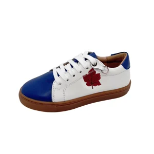 Custom High Quality Comfortable Rubber Sole New Fashion Children Leather Sneakers