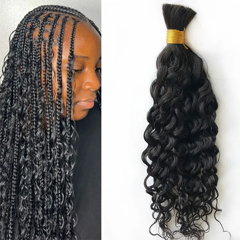 Capelli umani sfusi per intrecciare 100 g non trattati brasiliani Remy Hauman capelli sfusi senza trama colore naturale_voghion.com