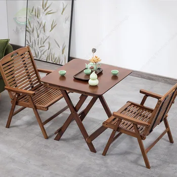 Bamboo Garden Chair Natural bamboo folding chairs  Cafe table and chair