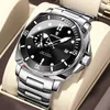6 black dial silver strap