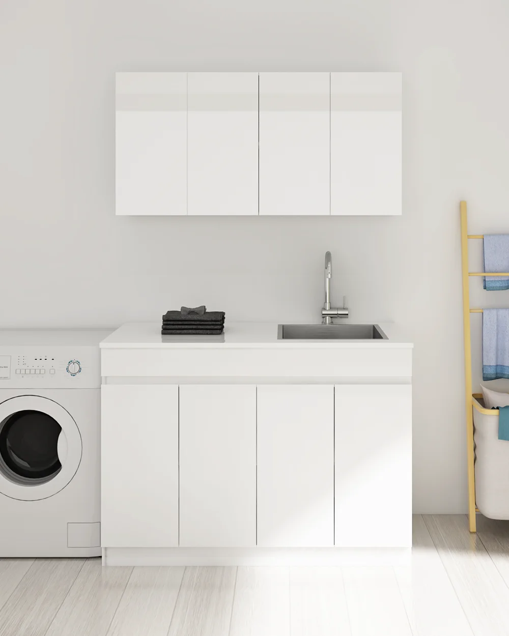 Modern Simple Design Mini Kitchens One Sink Cabinet Wall Cabinet for Single Apartment Furniture