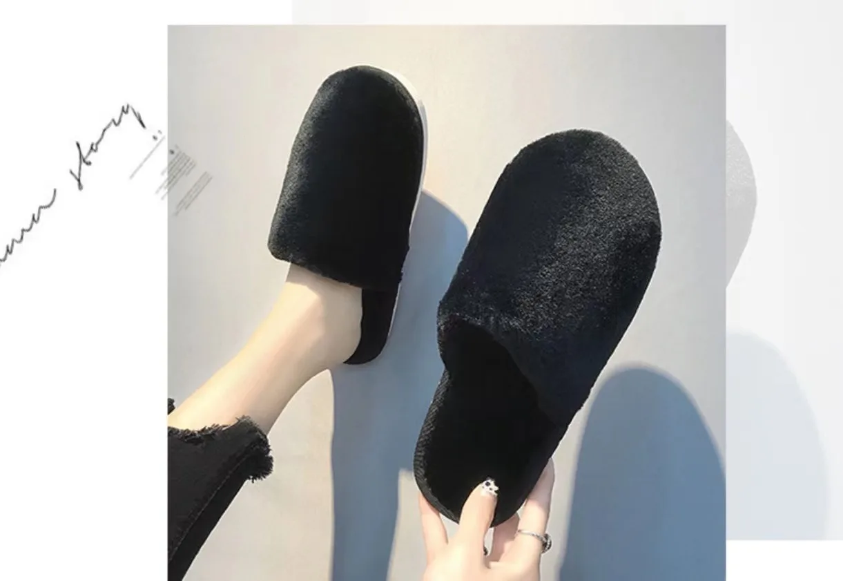 Фабричные OEM осенние и зимние модные пушистые тапочки, плюшевые домашние комнатные тапочки из хлопка в 100% с тканью fttoor для женщин