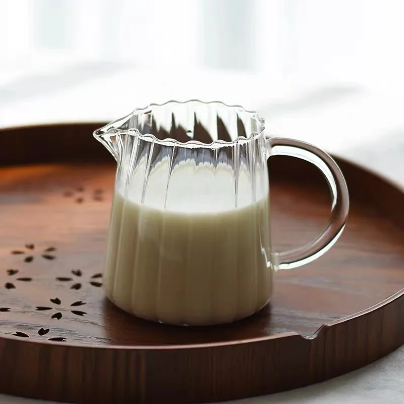 Elegant Wave Shaped Clear Glass Creamer Coffee Milk Creamer Pitcher/Serving  Pitcher/Sauce Pitcher/Milk Creamer Jug for Kitchen