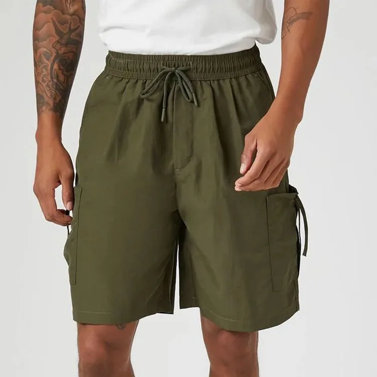 New Design Custom Mens Gym Shorts Summer Polyester Elastic Waist Woven