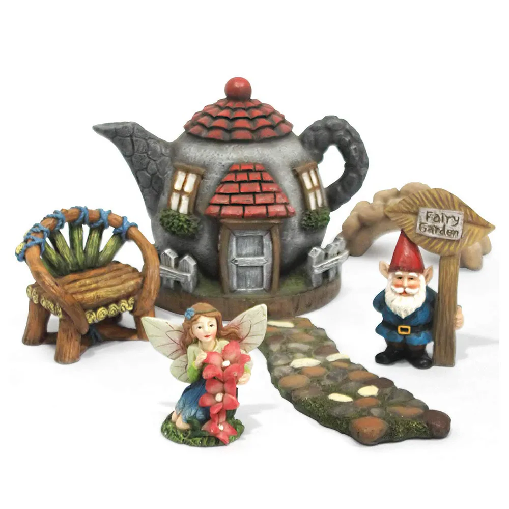 Resin Fairy Garden Gnome Accessories Kit Miniature Teapot Fairy House Figurine Mini Garden Set Indoor Outdoor Yard Lawn Decor Buy Fairy Garden Sets Resin Fairy House Garden Gnome Sets Product On Alibaba Com