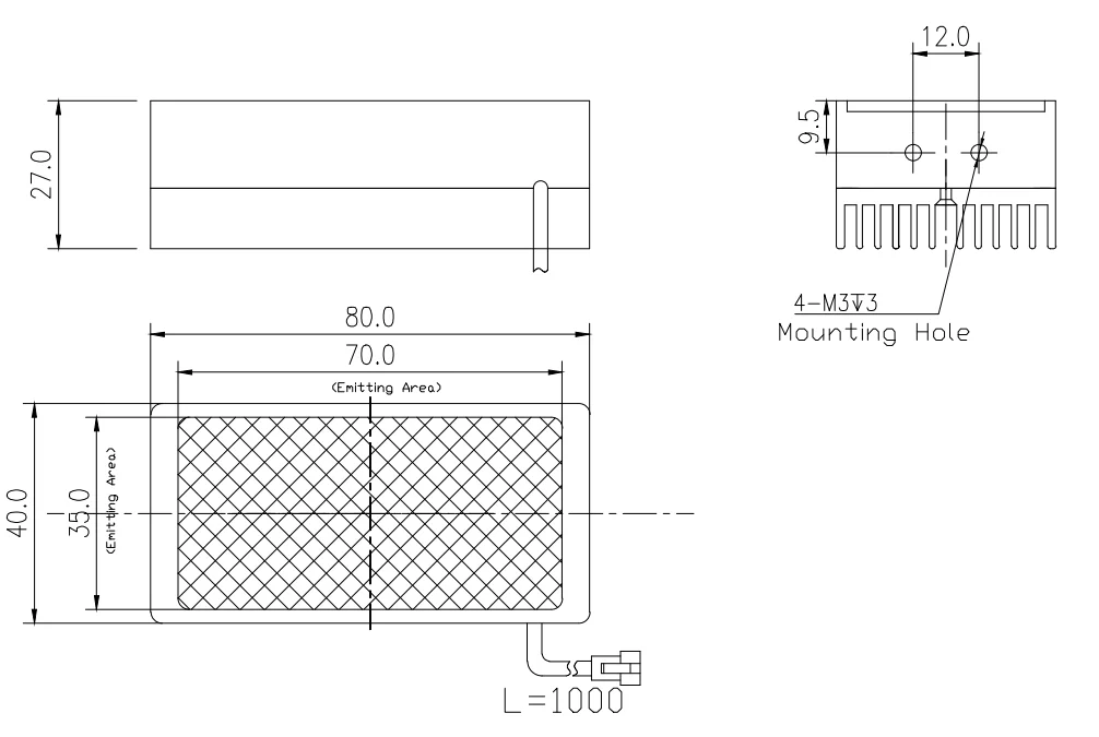 product hm lt13040fbl b24 blue strip light 13040with high brightness through hole leds dense pcb mounting industrial automation-8