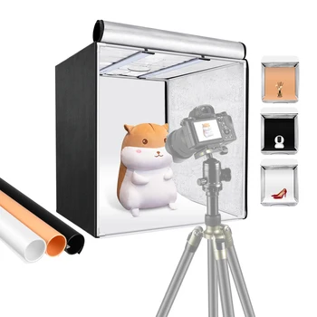 Neewer Photo Light Box Kit Studio Photography Lighting Shooting Tent with 2 LED Light Panel (100pcs LED Beads)/3 Color Backdrops