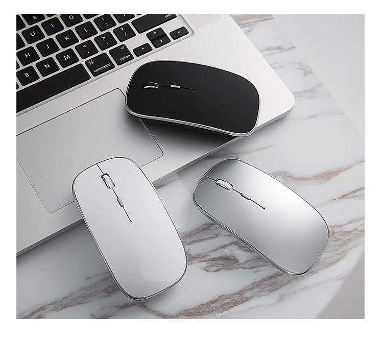 Custom Silent Type C Rechargeable Aluminium Metal Roller Slim Wireless Mouse for Macbook iPad Windows Android