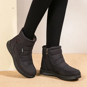 New Cotton Shoes for Winter Casual Low Cut Flat Heel Short Cut Snow Boots Women's Plus Size Mom Shoes