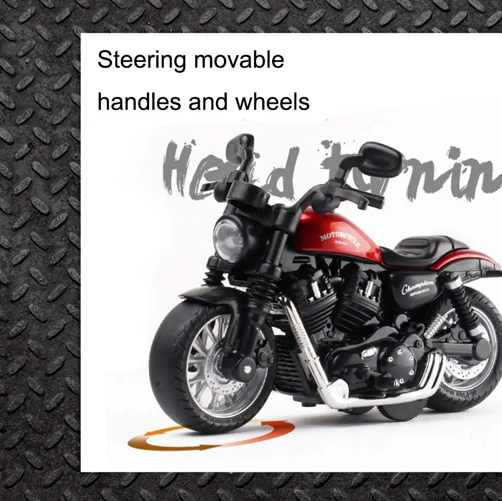 Wholesale Diecast Cars Model 1:14 Scale Diecast Motorcycle Toys Light and Sound Metal Simulation Pull Back Car