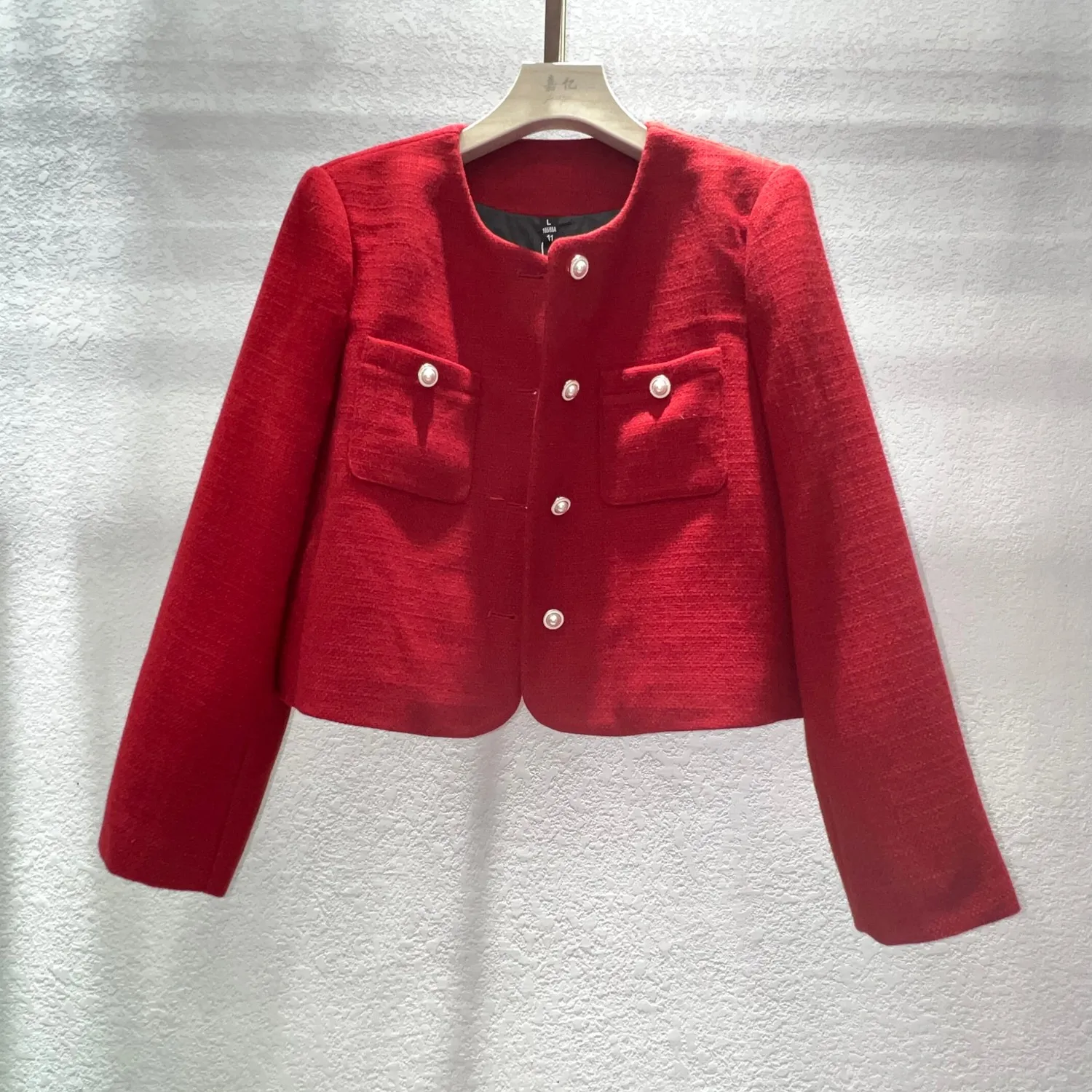 Wholesale Ladies Office Suits Red Business Suit Two Piece Tweed Blazer Skirts Dress for Women