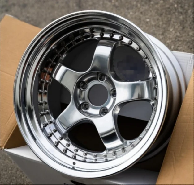 New Five Spoke Design 40MM Forged 16 / 17 / 18 / 19 / 20 Inch Car Alloy Wheel Silver / Gold / Black