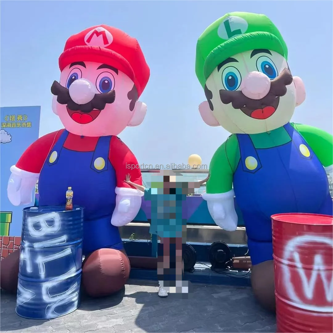 New Design LED Lighting Inflatable Super Mario Blow up Mario Bros Inflatable Mario Model