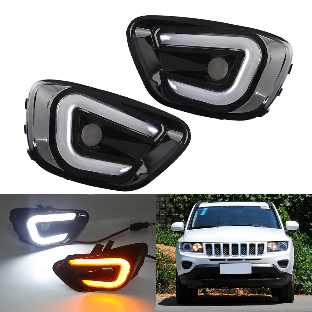 KEEN U-Shape LED DRL for JEEP Compass 2013 2014 2015 White and