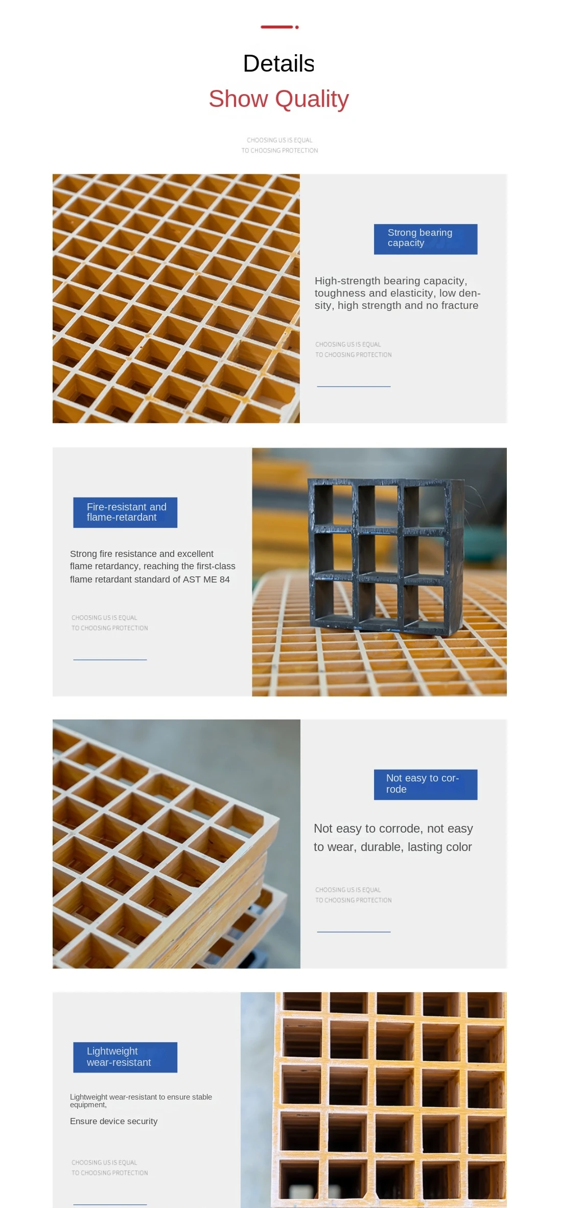 Fiberglass Frp Grating Frp Floor Grating Frp Carwash Grating Floor