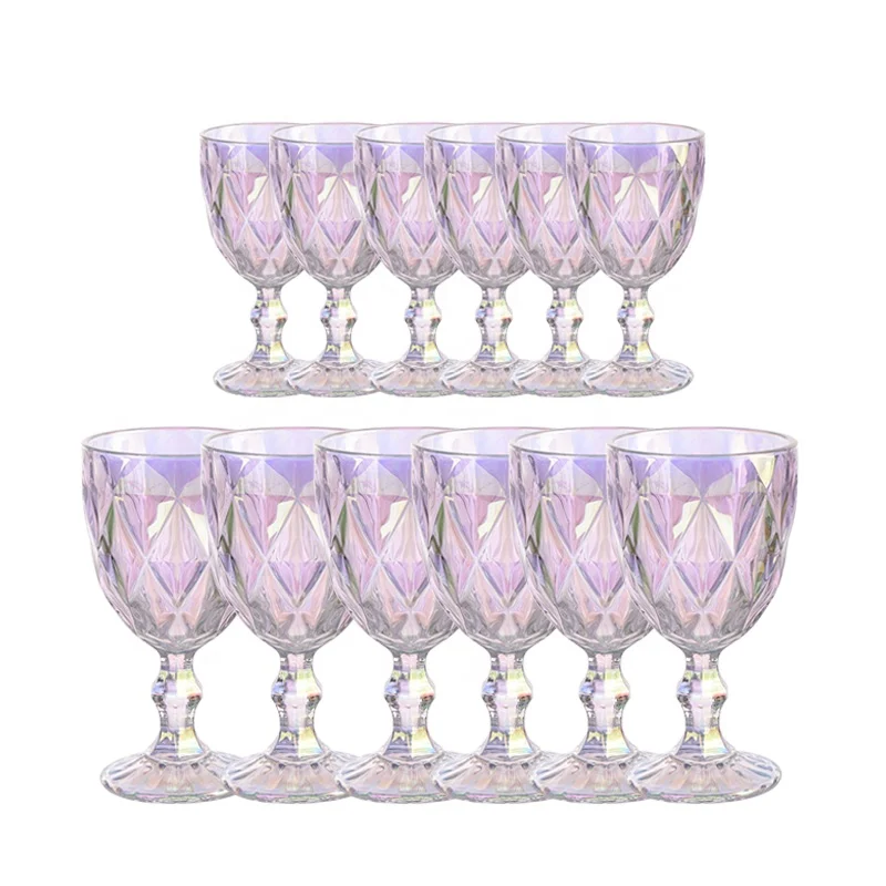 Wholesale Colored crystal wine glass goblet machine pressed glass cup  factory and manufacturers