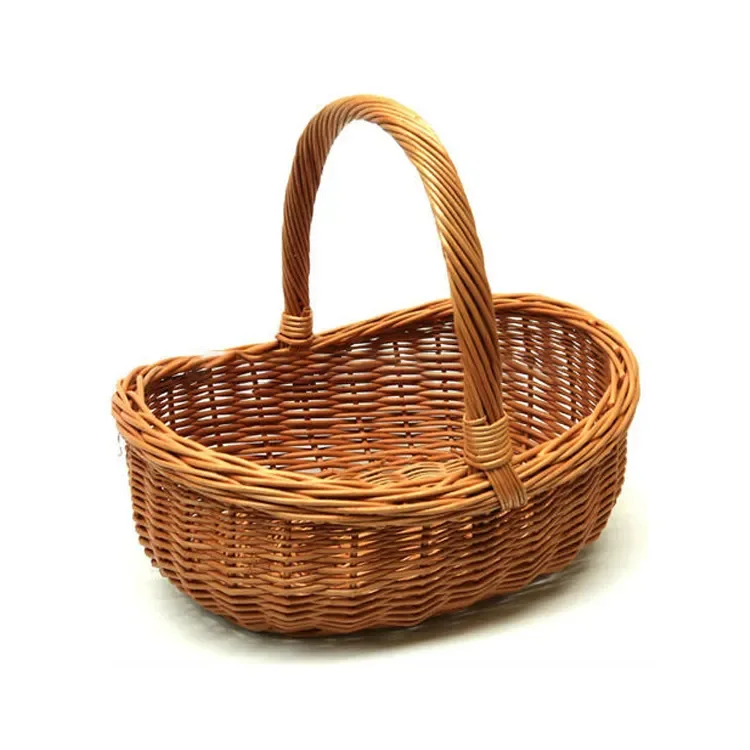 Large Wicker Fruit Baskets with Strong Integral Handles