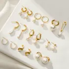 Baroque Small Silver 925 Sterling Mother Freshwater Drop Hoop Jewelry Gold 18k Real Plated Women Pearl Earrings