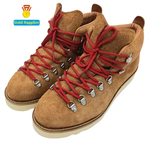 JDS Leather Men's Ankle-Style Work Boots Yellow with Anti-Slip & Steel Toe Upper Position for All Seasons-American Style