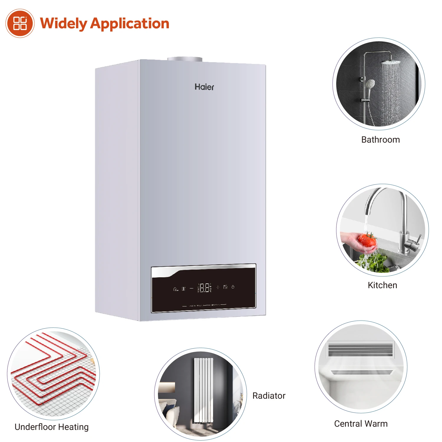 Factory Price Wall Mounted 24kw Vertical Wifi Remote Gas Boiler Condensing Natural Gas Fired Boiler