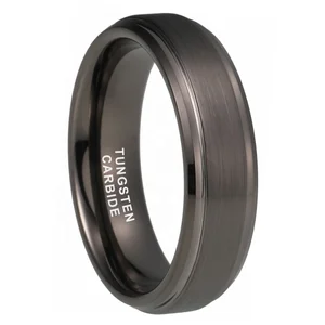 Coolstyle Jewelry 6mm Dropshipping Wholesale Fashion Engagement Wedding Band Gunmetal Plated Tungsten Finger Ring for Men Women