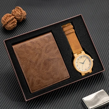TJW Retro Sport Dial Watch Wallet Set Glass Dial Window Custom Limited Edition Wedding Anniversary Gift for Dad