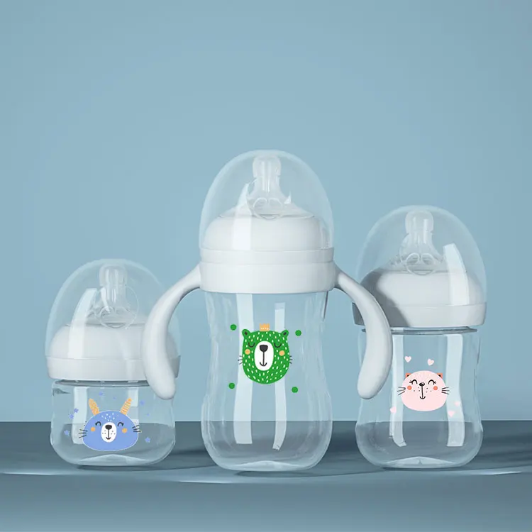XRJ-BB002 Blank Logo Reusable Silicone Custom Unbreakable PP Baby Feeding Milk Bottle for Babies