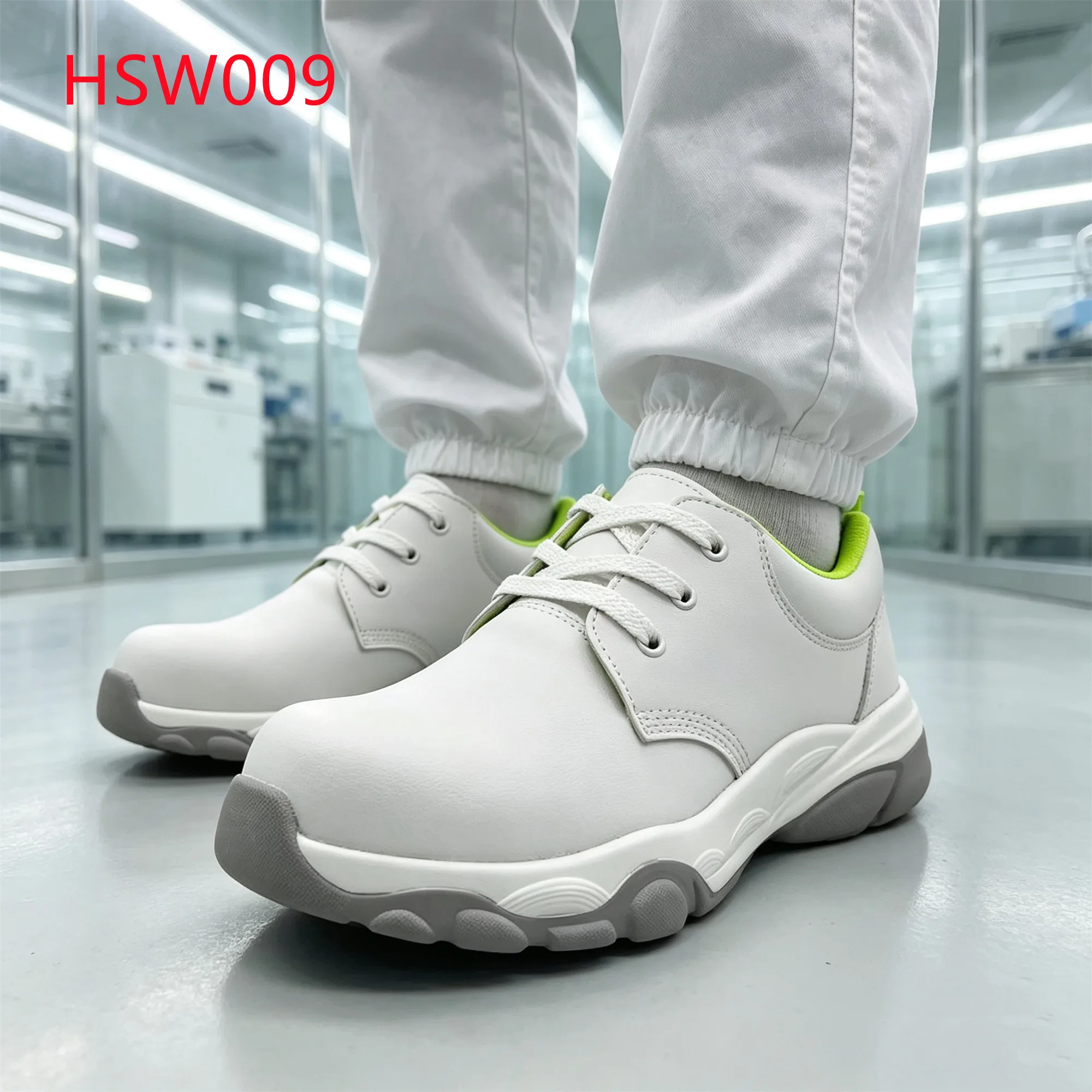 LXG,Medical Center Lace-up Style Hua Singh White Safety Shoes Laboratory Anti-acid&alkali White+gray Sole Work Clogs HSW009