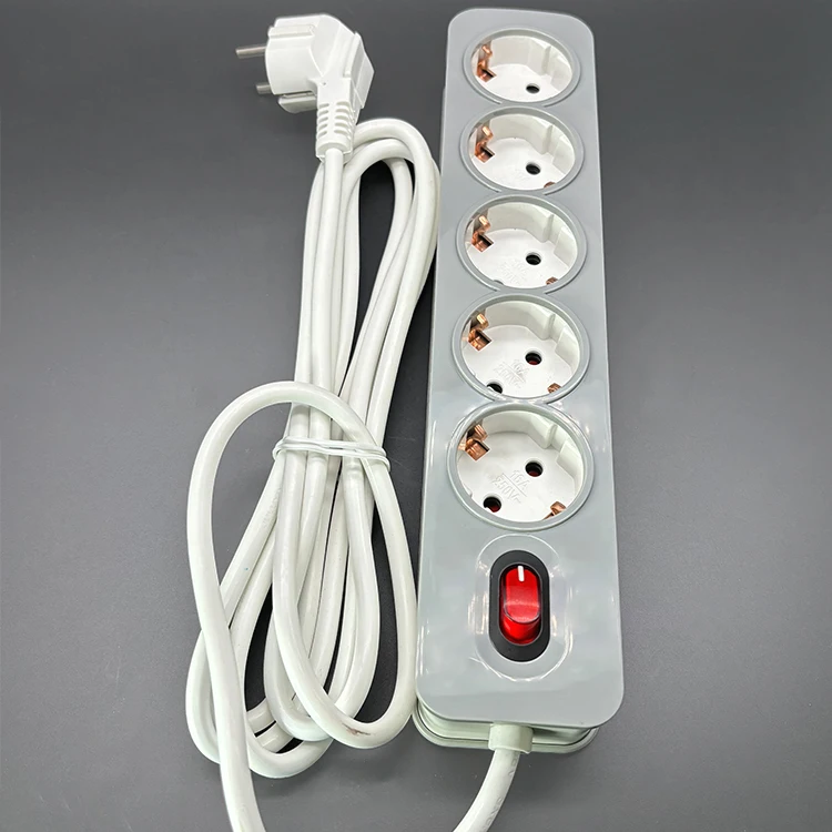 VNX 16A European UK Standard Triple Outlet Power Strip Industrial High Safety Plastic EU Plug Adapter Extension Socketfor Home