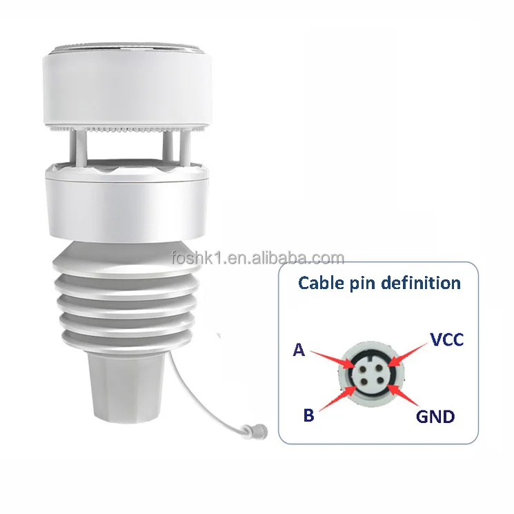 Ultrasonic Anemometer With Piezoelectric Rain Gauge,Light & Uv,Thermo