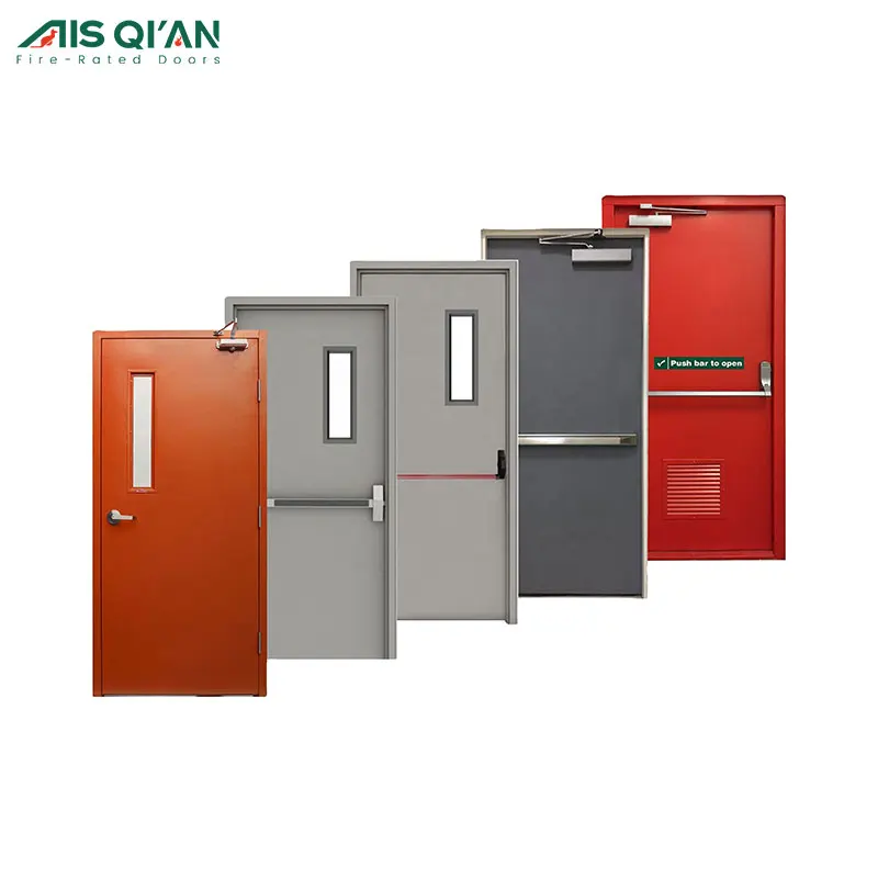 AIS Customized Alu Interior Quality with Glass Metal Modern Room Home Rated Fire Resistant Doors Steel Fire Proof Exit Door