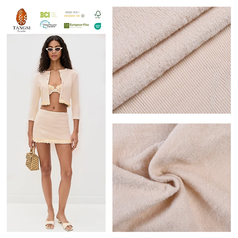 Most Popular Quilt Jacquard Thick 95/5 Polyester Stretch Knit Space Dye Fabric