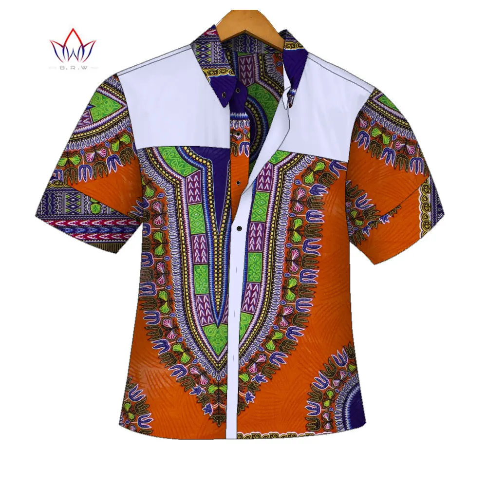 Short Sleeve Dashiki Men Print Shirt 