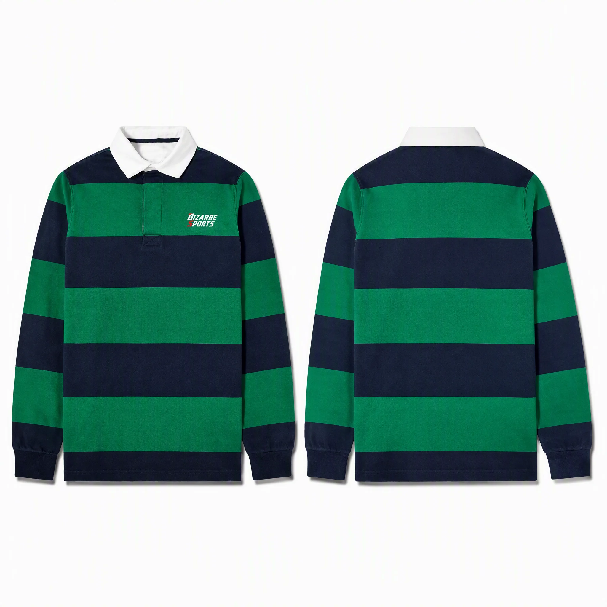 B12 Custom Yam Dye Heavyweight Long Sleeve Rugby for Button Jersey Cotton Quick Dry Breathable Plus Size