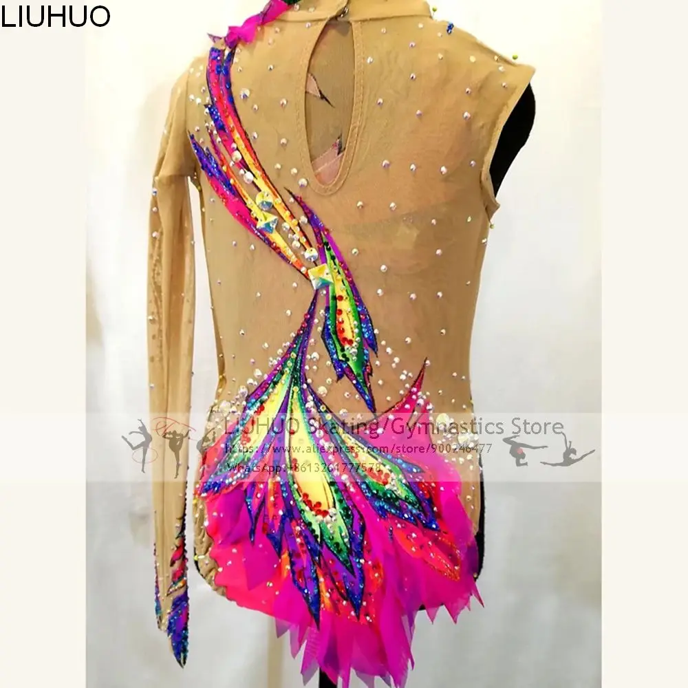 Liuhuo Girls Rhythmic Gymnastics Leotards Plus Size Exotic Dancewear