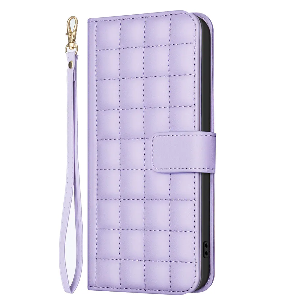 Checkered Pattern Pu Leather Mobile Case With Card Slot Holder Wallet Handbag Cover For Infinix Note 40 details