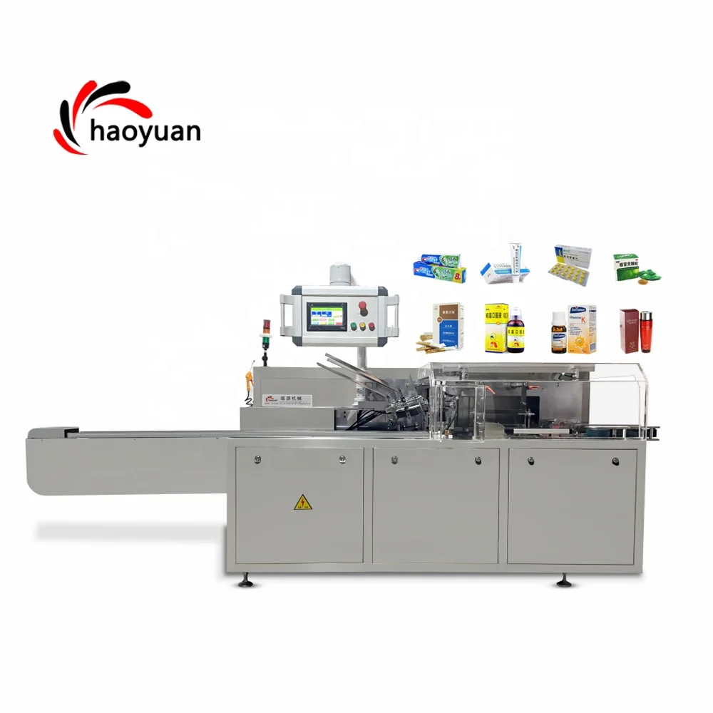 HY-ZH-120 Haoyuan Hochwertige Automatische Zahnpasten-, Keks-, Flaschen-, Burgerkarton-, Kartonschließ- und Verpackungsmaschine