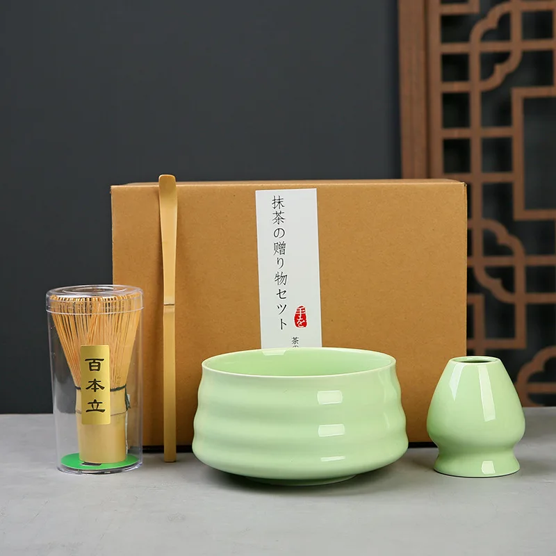 2025 New Wholesale Japanese Sale Bamboo Whisk Scoop Traditional Ceramic Style Ceramic Cups Set Matcha Bowl Matcha Whisk Set