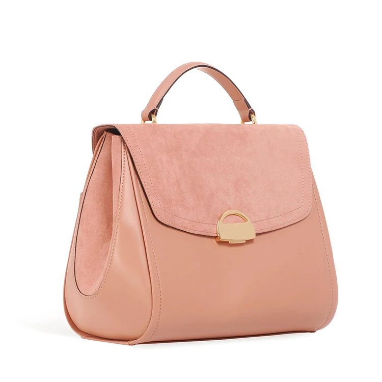 Wholesale Custom Logo Fashion Europe Style Womens Handbags Luxury Vegan Leather Suede Fabric With Luxury Lock Ladies Handbags