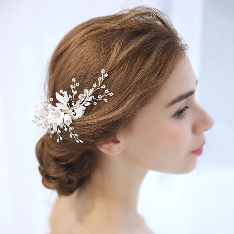 Handmade Wedding Hair Accessories Bridal Hair Comb with Rhinestone