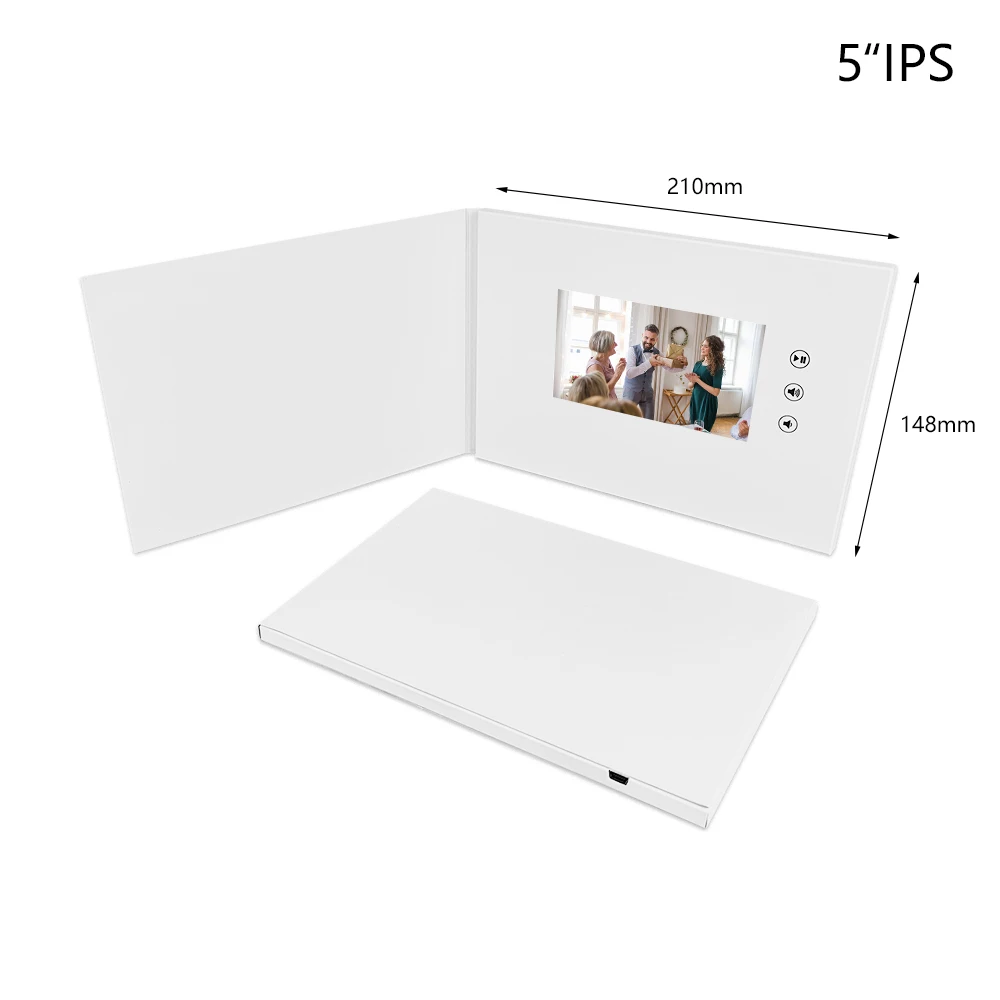 Custom Presentation A5 Blank Video Book Brochure Hd 5 Inch Lcd Mailer Video Folder POSTCARD Card Paper Business Gift 4 Color