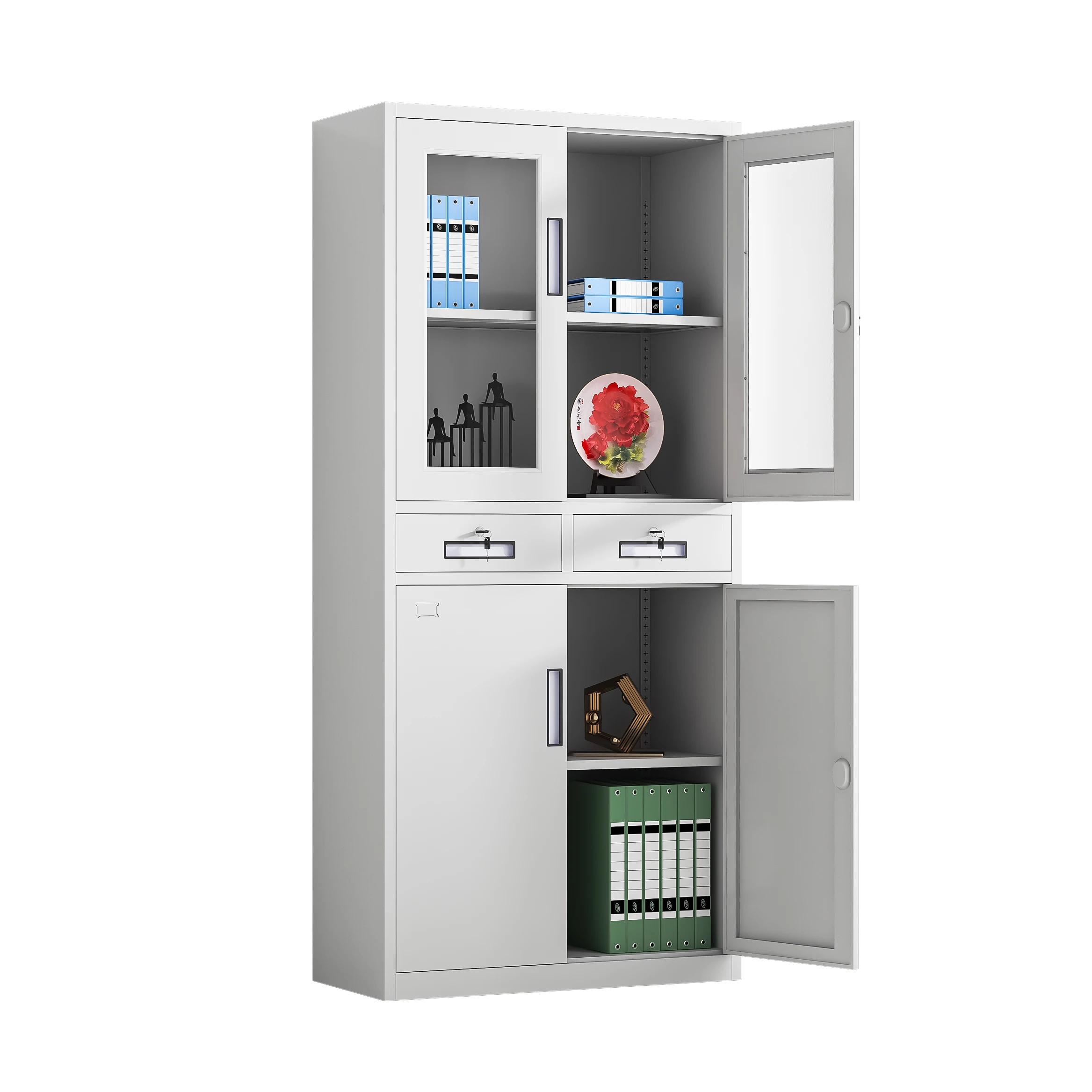 Modern Office Furniture Metal Garage Storage Cabinet Steel Cupboards with Shelves,Lock for Hospital, Garage, Office