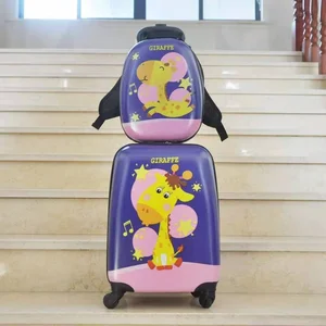 Customized Kid's Suitcase With Backpack Kids Luggage With Wheels Carry on Children Rolling Suitcase for Travel