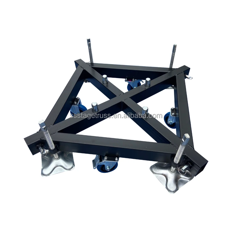 289/290/300mm Square Tube Iron Base Plate Stage Lighting Truss Base with Wheel