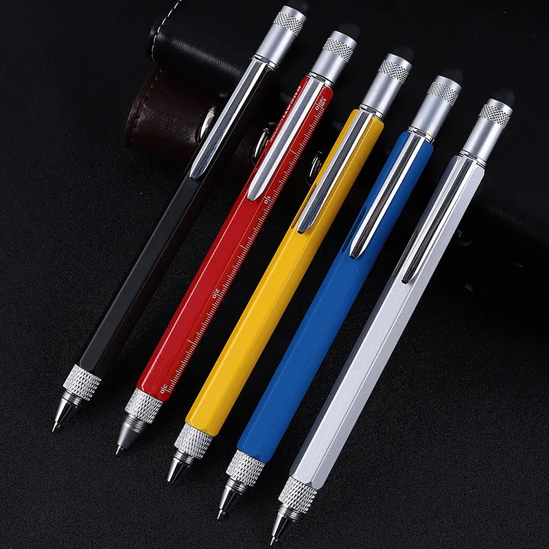 6 in 1 multi tool multi-function stylus multi function pen with screwdriver and ruler Ballpointpen