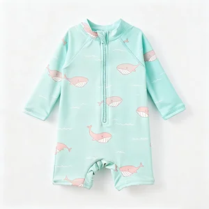 Fashionable China Manufactured Girls Swimwear Sets One Piece Print UV Protection for Kids and Teens